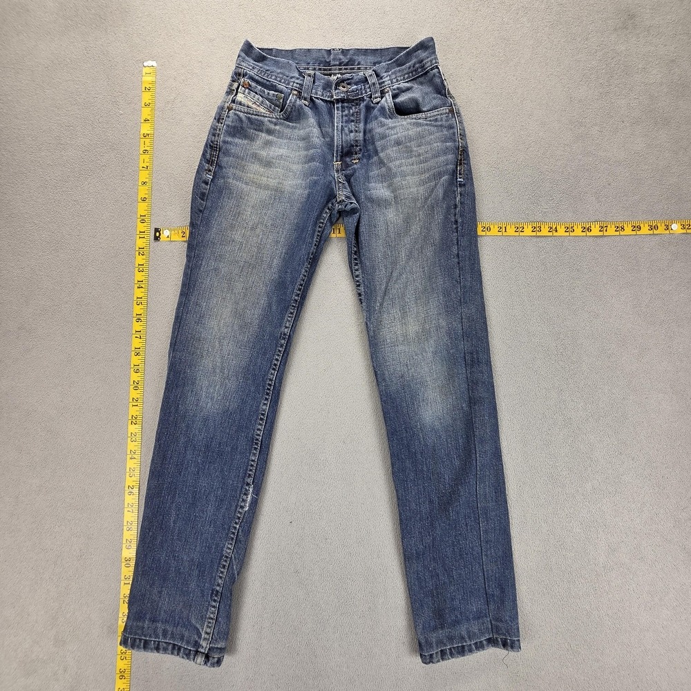 Diesel Jeans Womens 14 Blue Regular Straight Whiskers Medium Wash Zip Fly